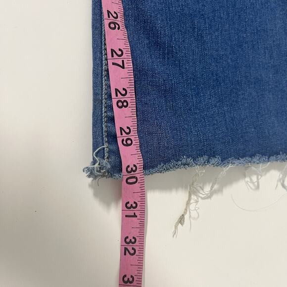 Sincerely Jules High Rise Flare Women 7/28 Raw Hem Retro Patch Pockets Stretch - Picture 11 of 11